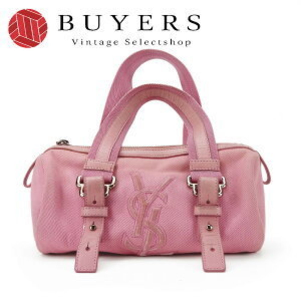 Saint Laurent Yves Kahala handbag pink canvas leather bag is - Picture 1 of 9